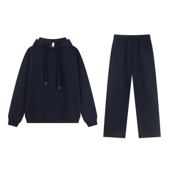 Design Basic Hoodie and Sweatpants Set Navy - 1