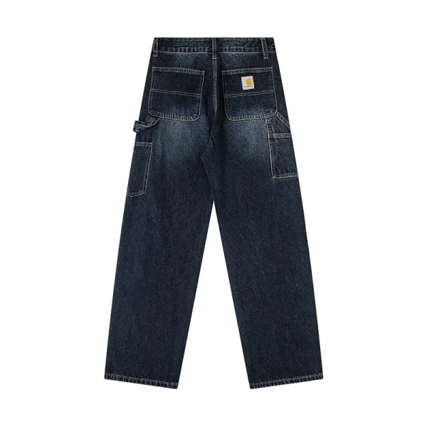 Carhartt Double Knee Work Pant in Light Wash, Medium Wash, Dark Indigo, Black, and Paint-Splatter Distressed Jeans - 18