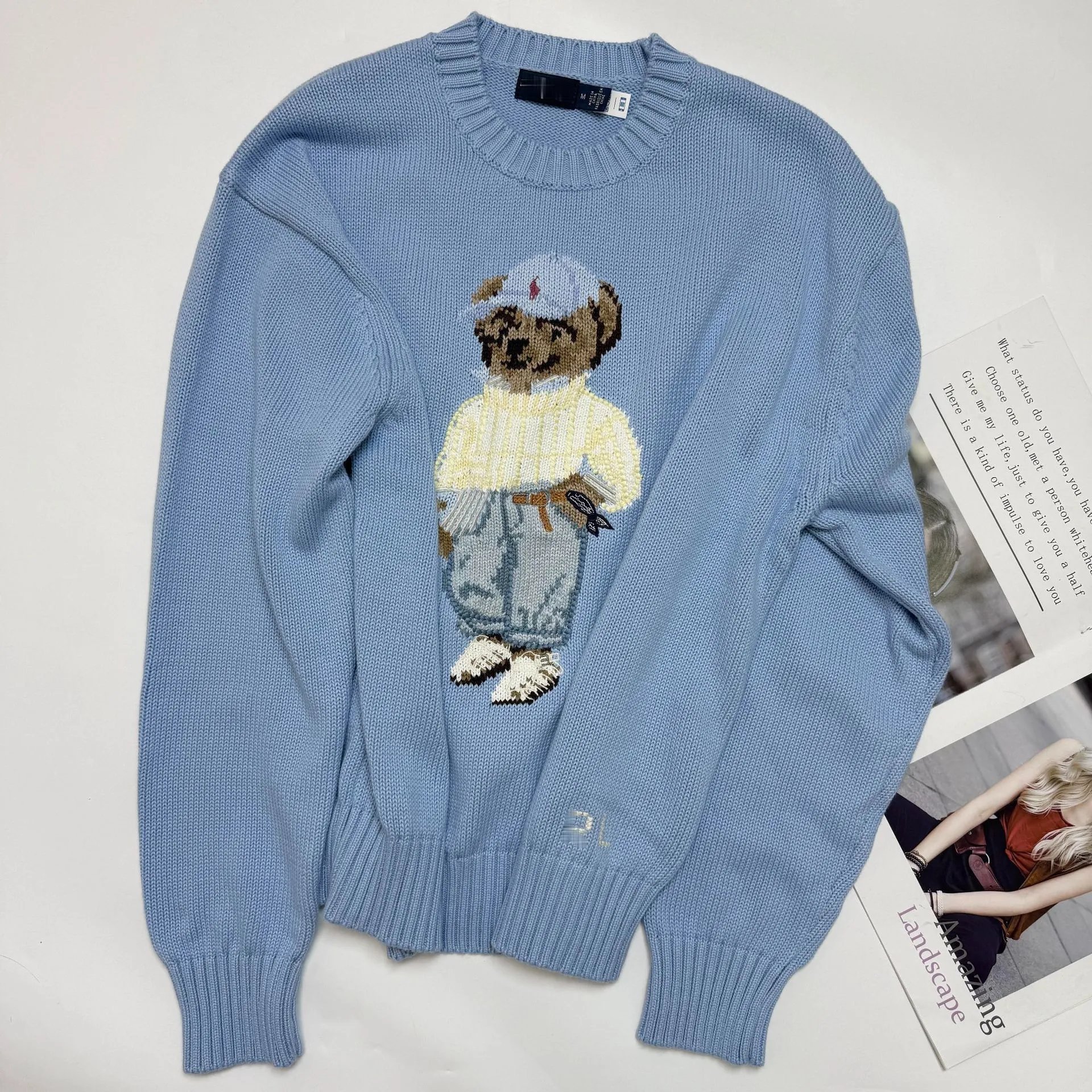 Polo Ralph Lauren American Flag Knit Sweater White - 20