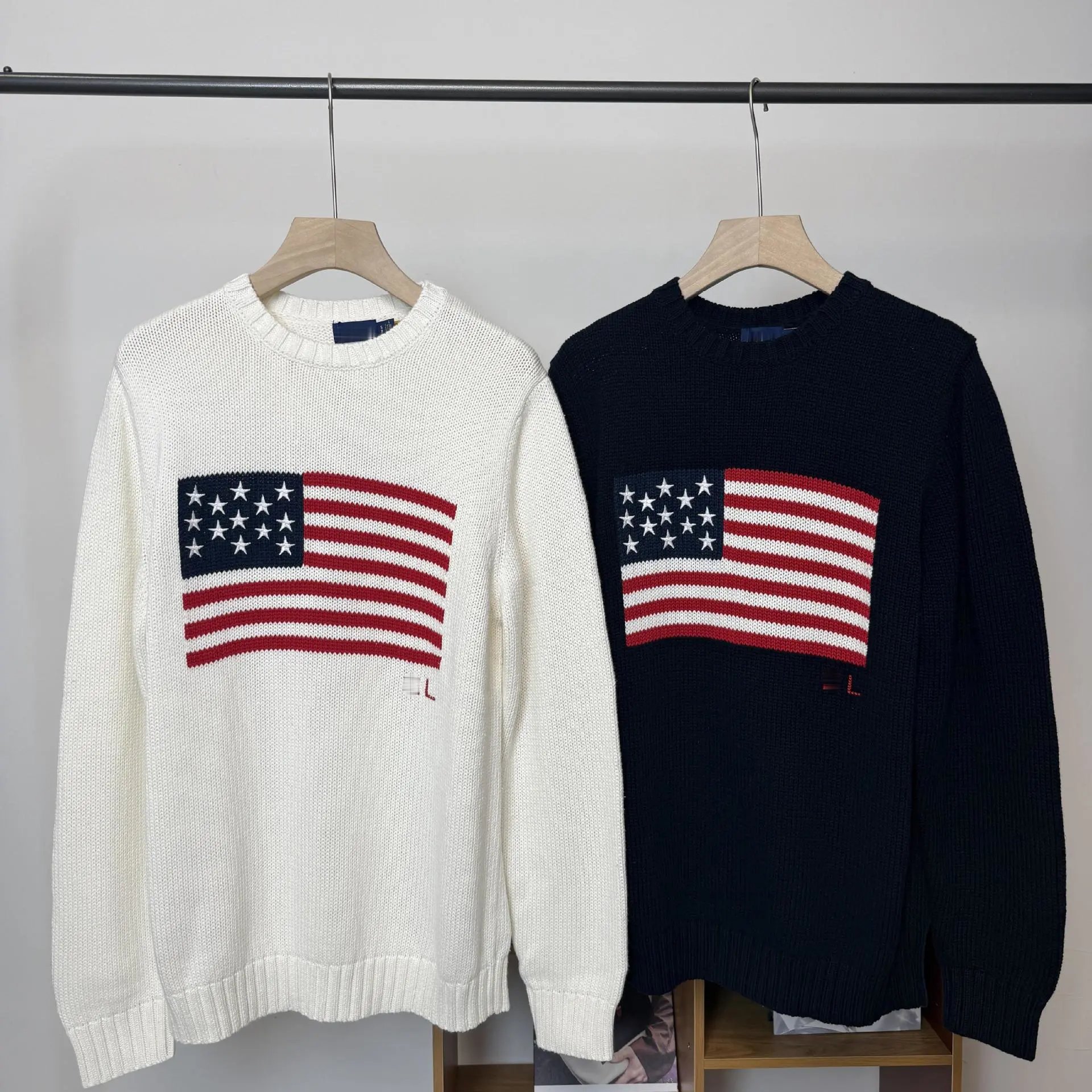 Polo Ralph Lauren American Flag Knit Sweater White - 26