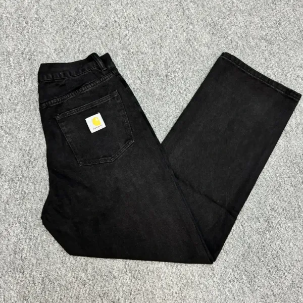 Carhartt WIP Single膝 Black Straight-Leg Jeans - 1