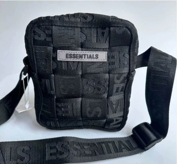 Essentials Woven Logo Crossbody Bag Gray - 6
