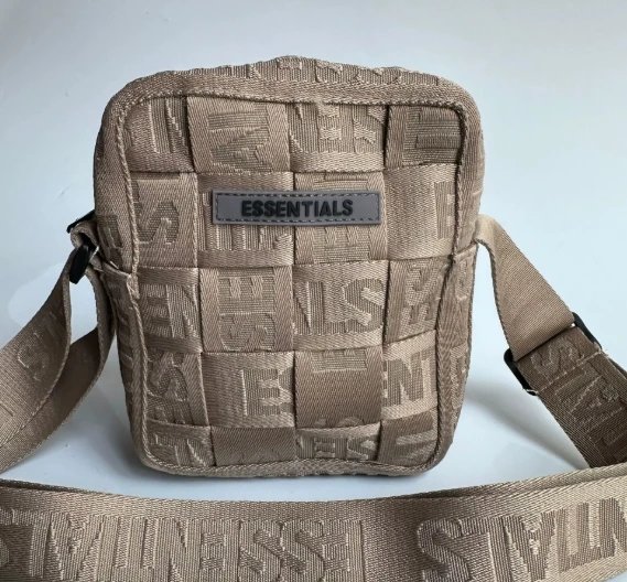 Essentials Woven Logo Crossbody Bag Gray - 3