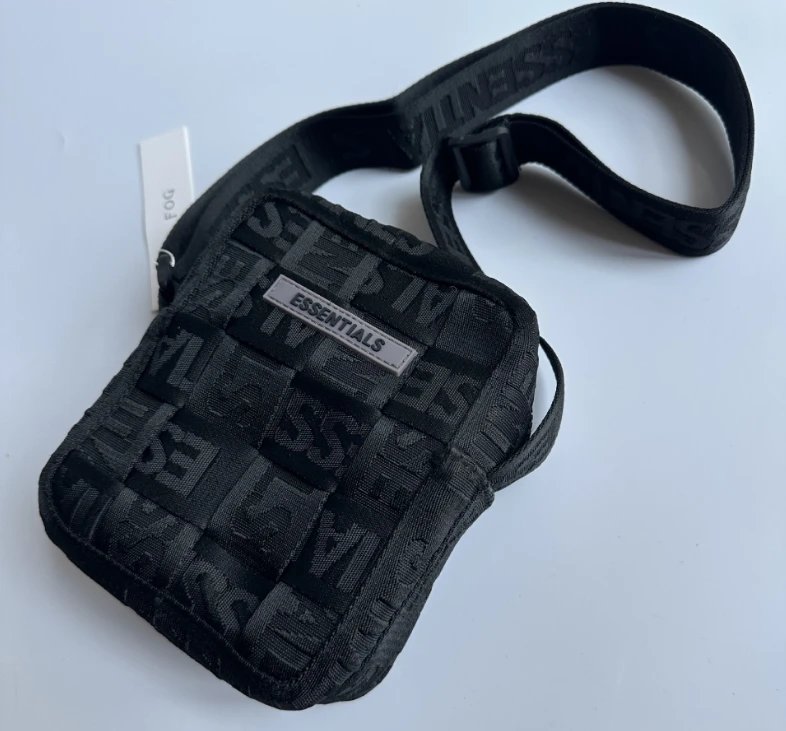Essentials Woven Logo Crossbody Bag Gray - 7