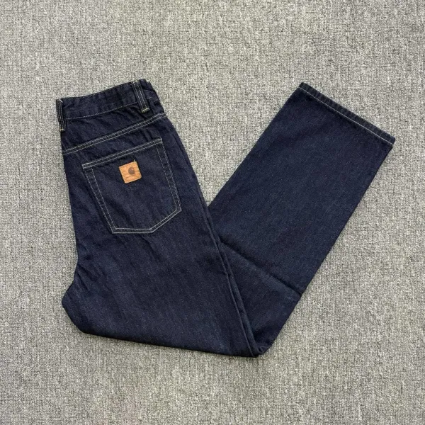 Carhartt WIP Rigid Selvedge Jeans Navy Blue Jeans - 1