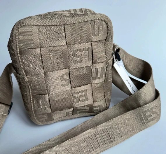 Essentials Woven Logo Crossbody Bag Gray - 5