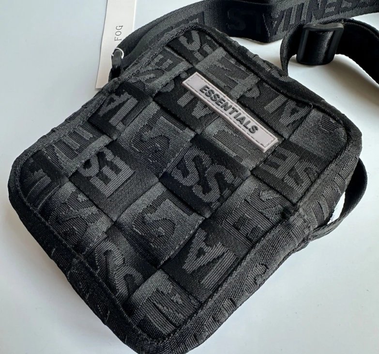 Essentials Woven Logo Crossbody Bag Gray - 8