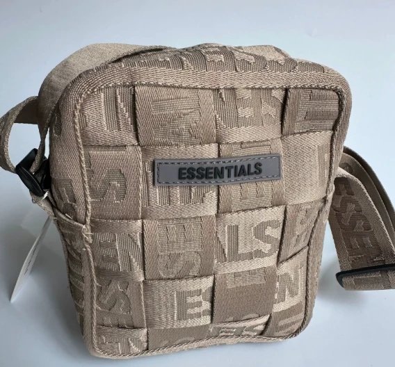 Essentials Woven Logo Crossbody Bag Gray - 4