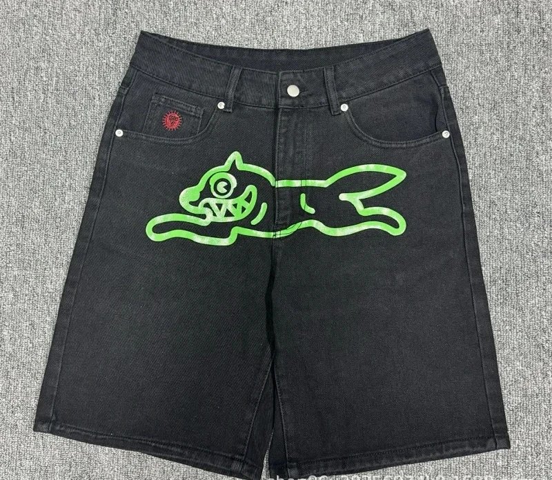 Dog Print Denim Shorts photo 2