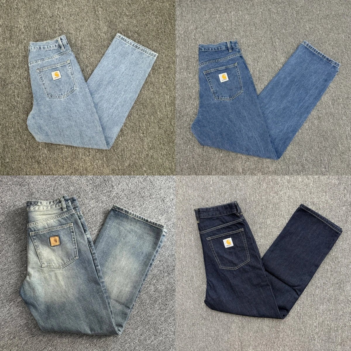 Workwear Style Loose Fit Straight Leg Jeans