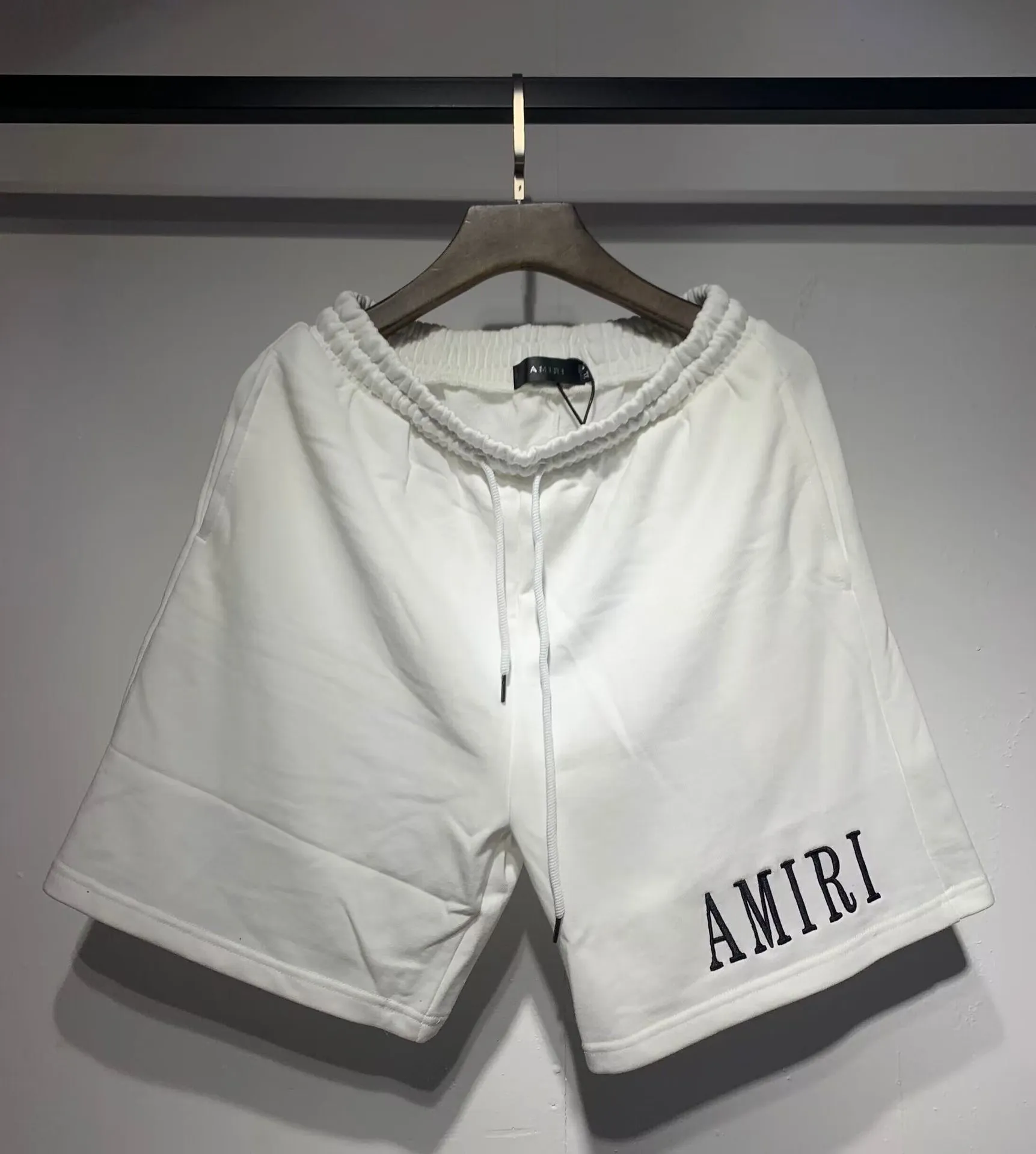 Amiri Classic Serif Logo White Cotton Sweat Shorts