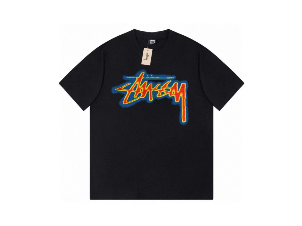 763 Black with Colorful Print