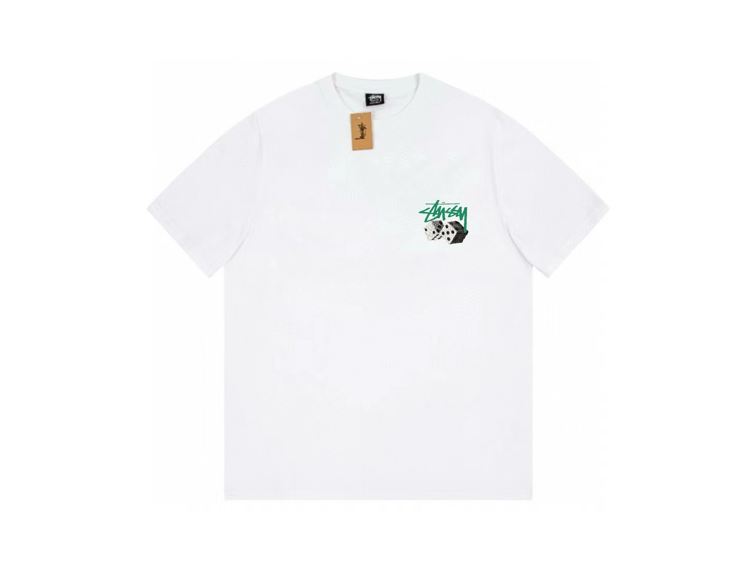 771 White with Green Print