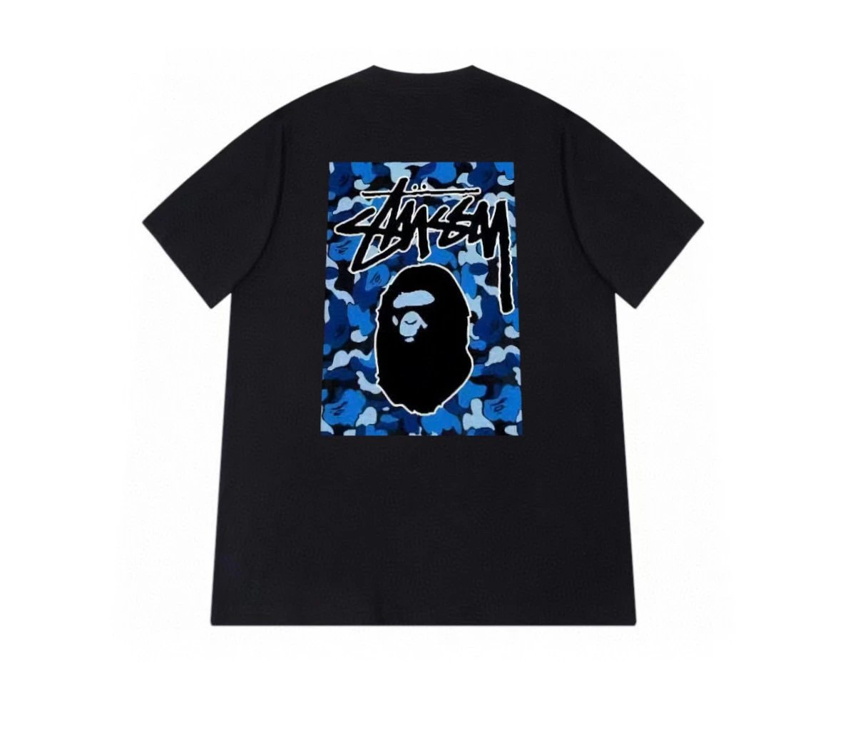723 Black with Blue Print