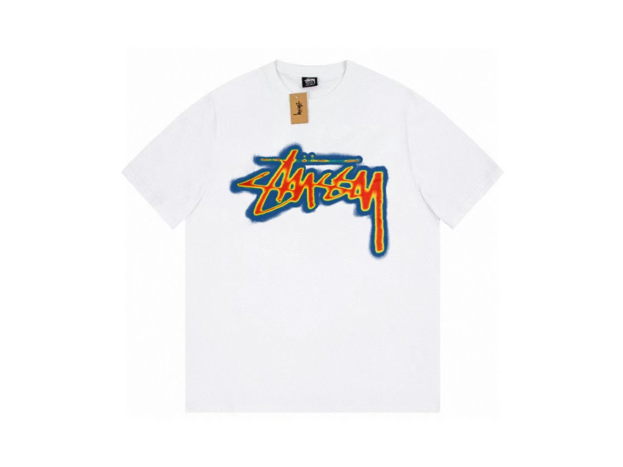 763 White with Colorful Print
