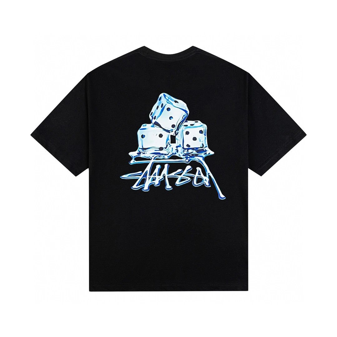 666 Black with Ice Blue Print