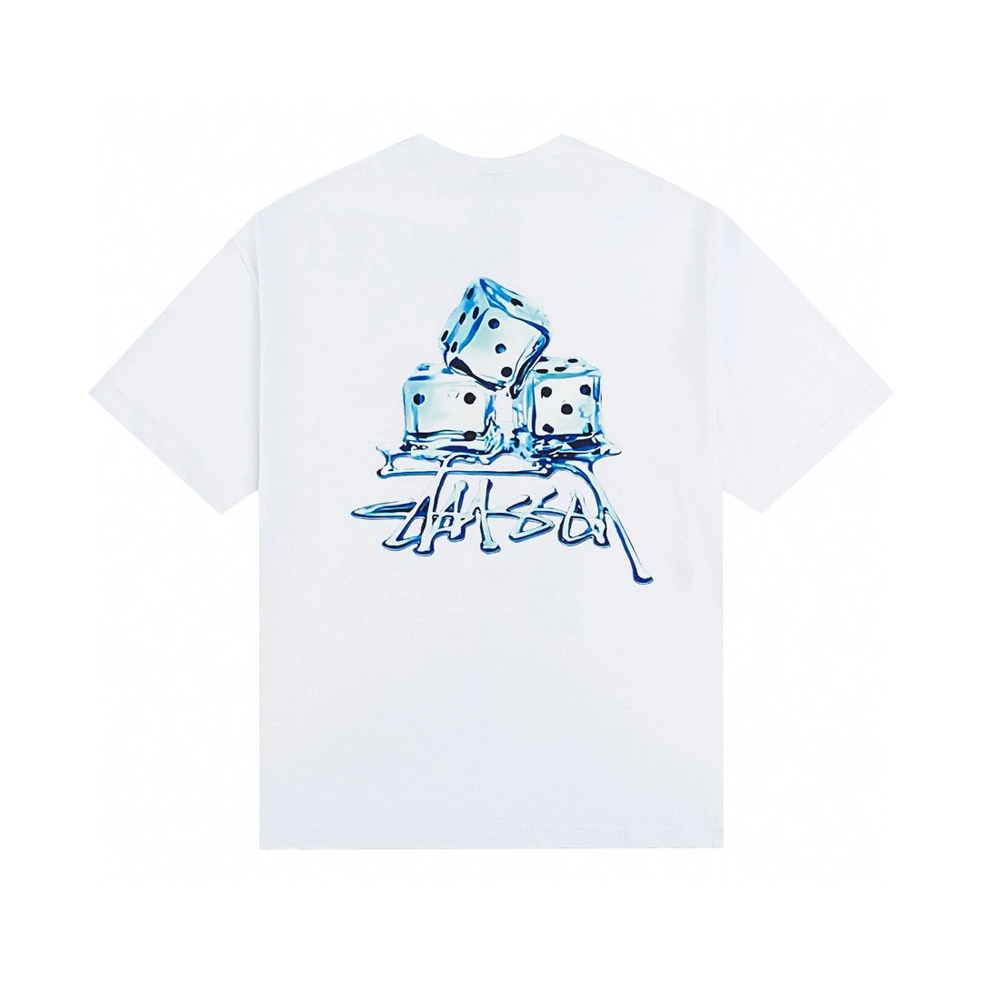 666 White with Ice Blue Print