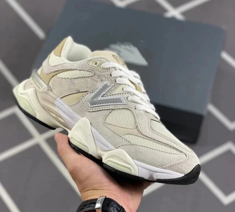 New Balance 9060 Beige Cream Chunky Sneakers - 1