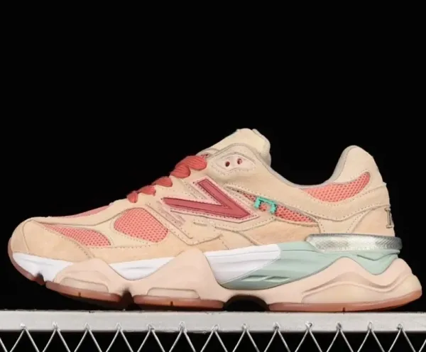 New Balance 9060 Beige Pink Mint Chunky Sneakers - 1