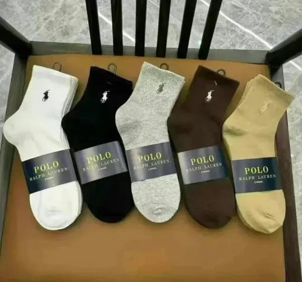 Polo Ralph Lauren Classic Crew Socks Pack - White, Black, Gray, Brown, Beige - 1