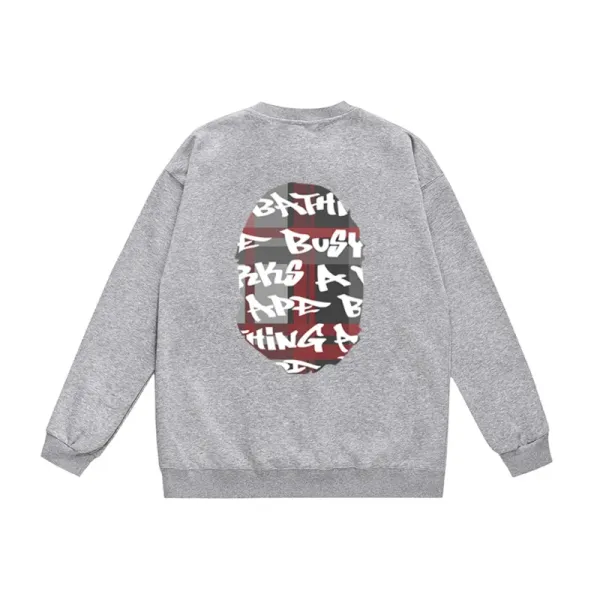 A Bathing Ape x Bapesta Graphic Print Gray Hoodie - 1
