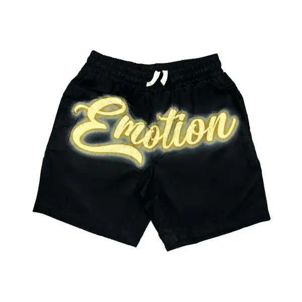 Emotion Brand Script Logo Black Shorts - 1