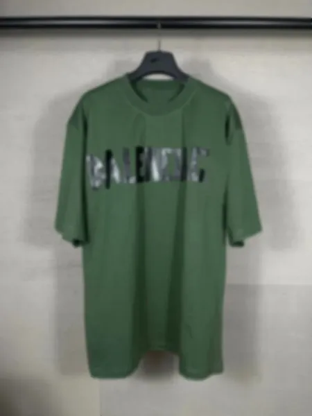 Balenciaga Logo Print Oversized T-Shirt Army Green - 1