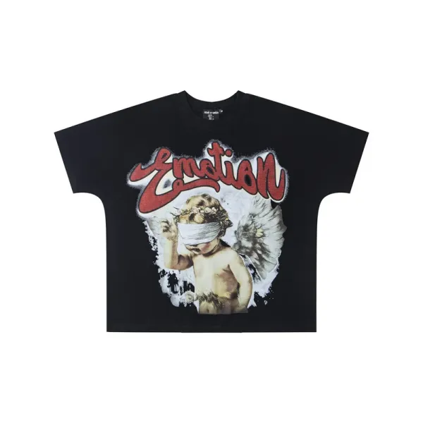 Wild at Heart Emotion Graphic Print Black T-Shirt - 1