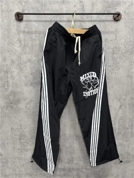Mixed Emotion Track Pants Black with White Stripes - 1