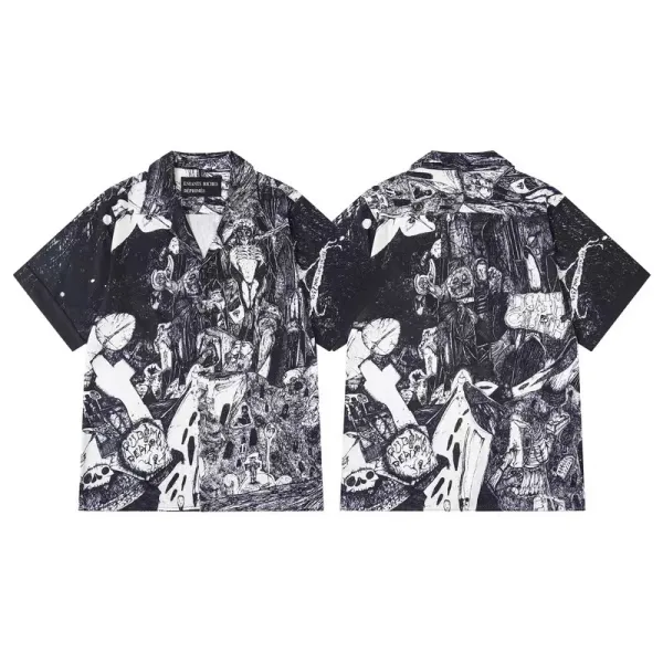 Enfants Riches Déprimés Graphic Print Short-Sleeve Shirt Black - 1