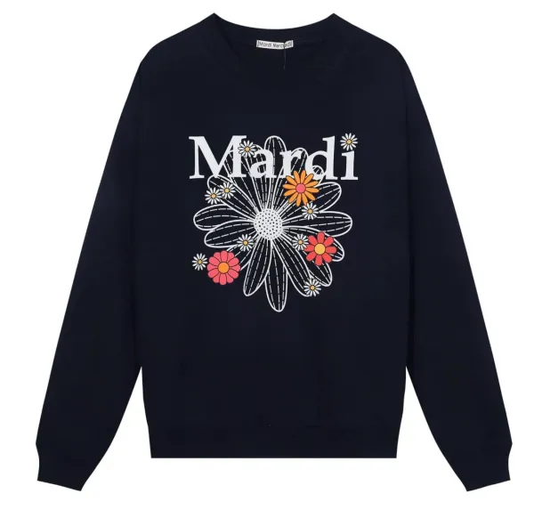 Mardi Floral Graphic Long-Sleeve T-Shirt Black - 5