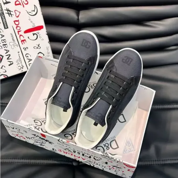 Dolce & Gabbana Stars Print Leather Sneakers White - 5