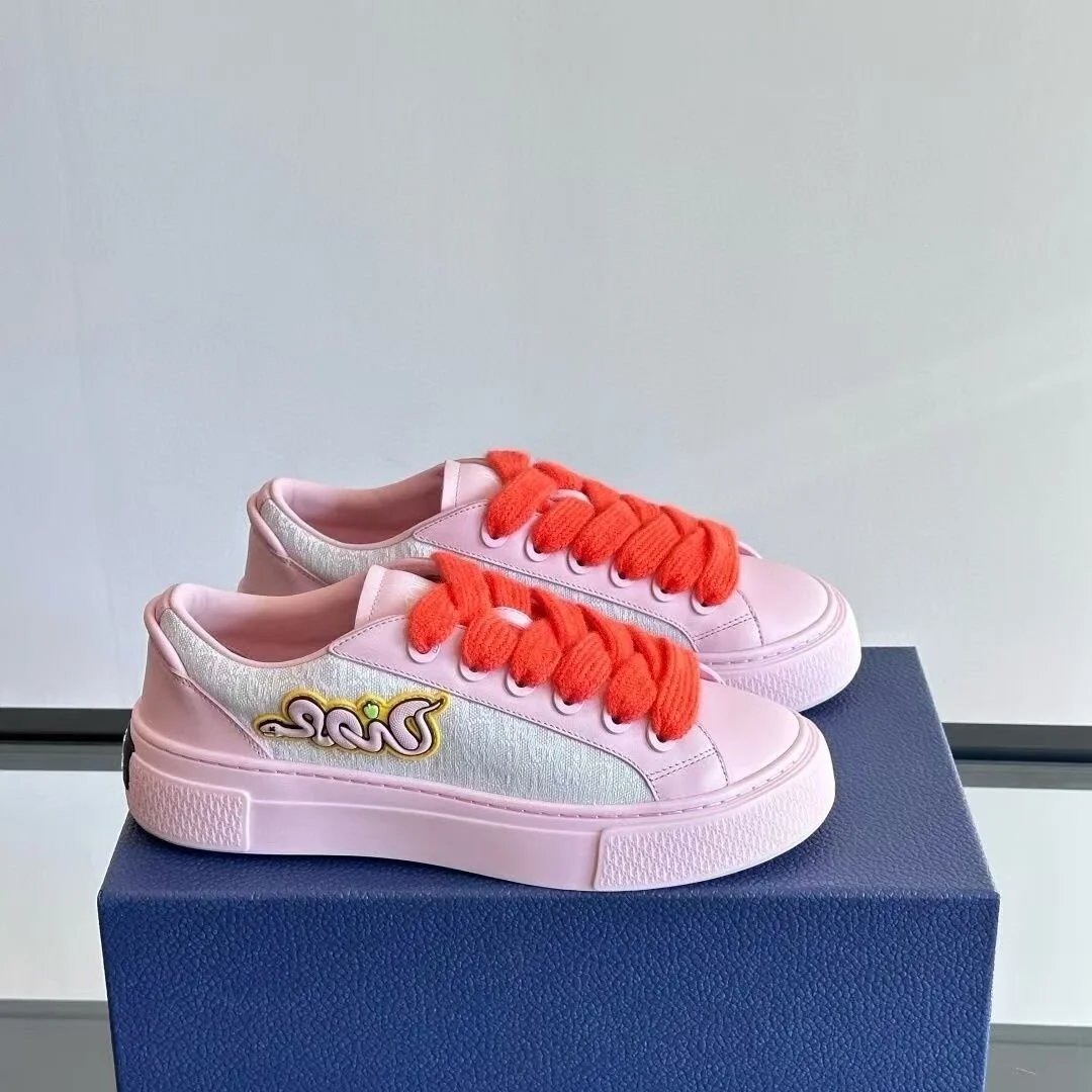 Dior B33 Red and Beige Oblique Canvas Sneakers - 2