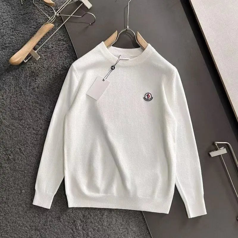 Moncler Knitwear Crewneck knit sweater with logo patch image 8