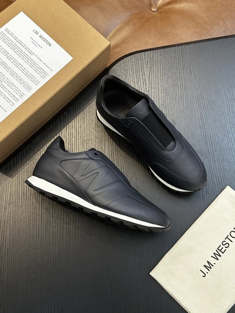 J.M. Weston Sneakers Low-Top Lace-Up Leather with W Side Detail image 11