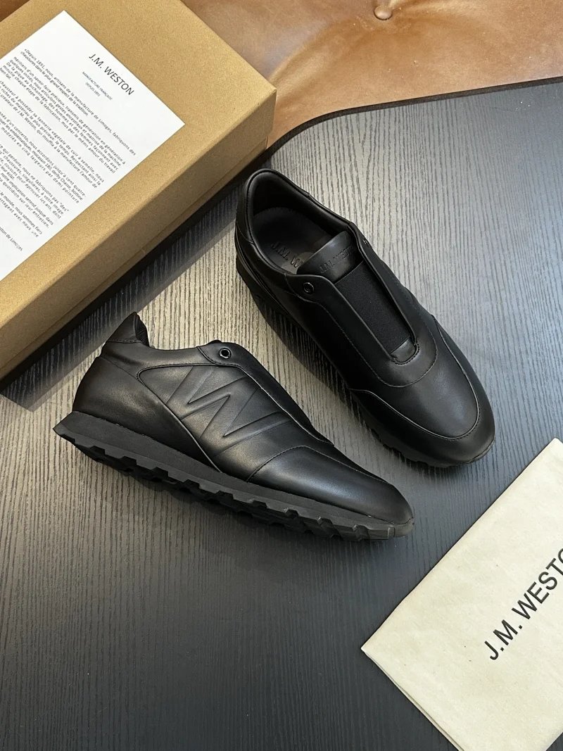 J.M. Weston Sneakers Low-Top Lace-Up Leather with W Side Detail image 10