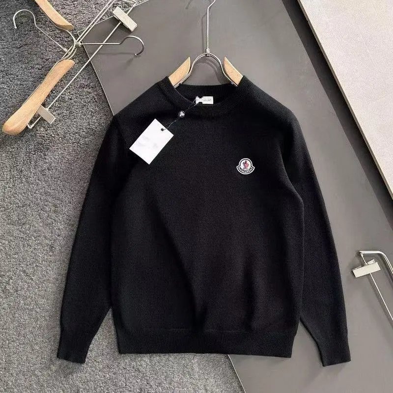 Moncler Knitwear Crewneck knit sweater with logo patch image 9