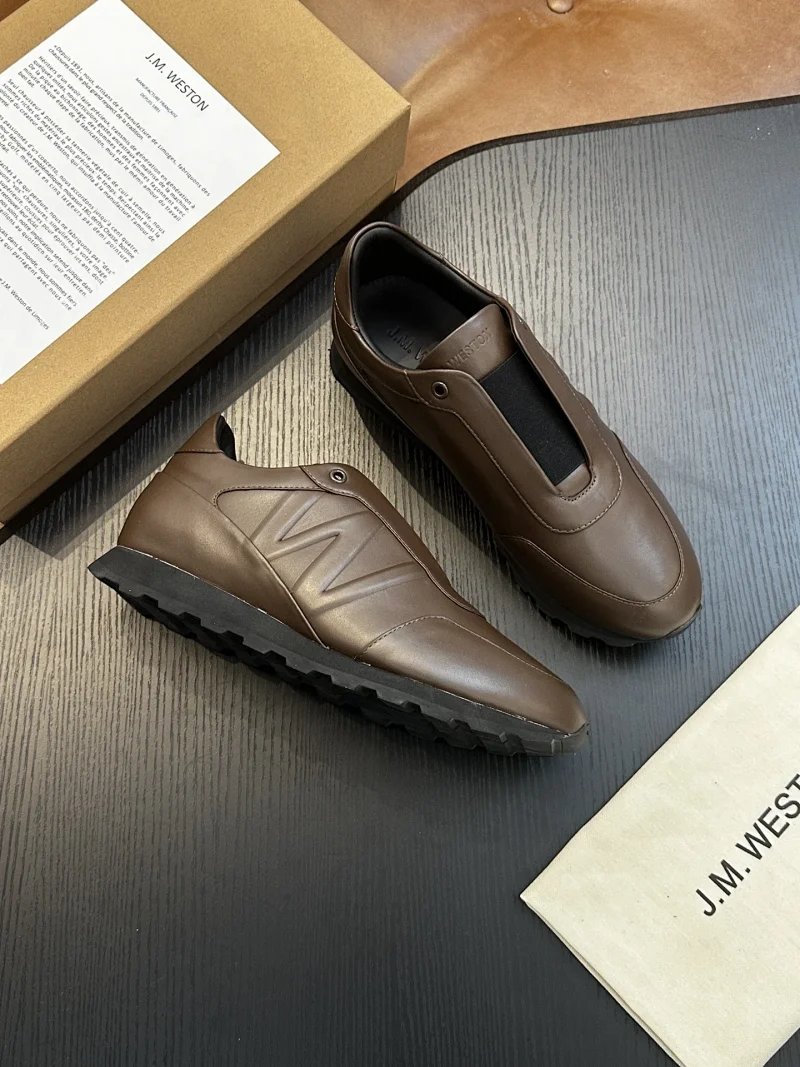 J.M. Weston Sneakers Low-Top Lace-Up Leather with W Side Detail image 8