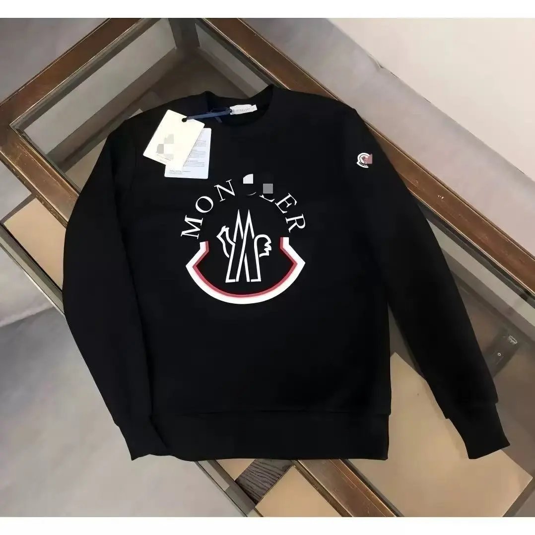 Moncler Knitwear Crewneck knit sweater with logo patch — M Crewneck sweatshirt-08