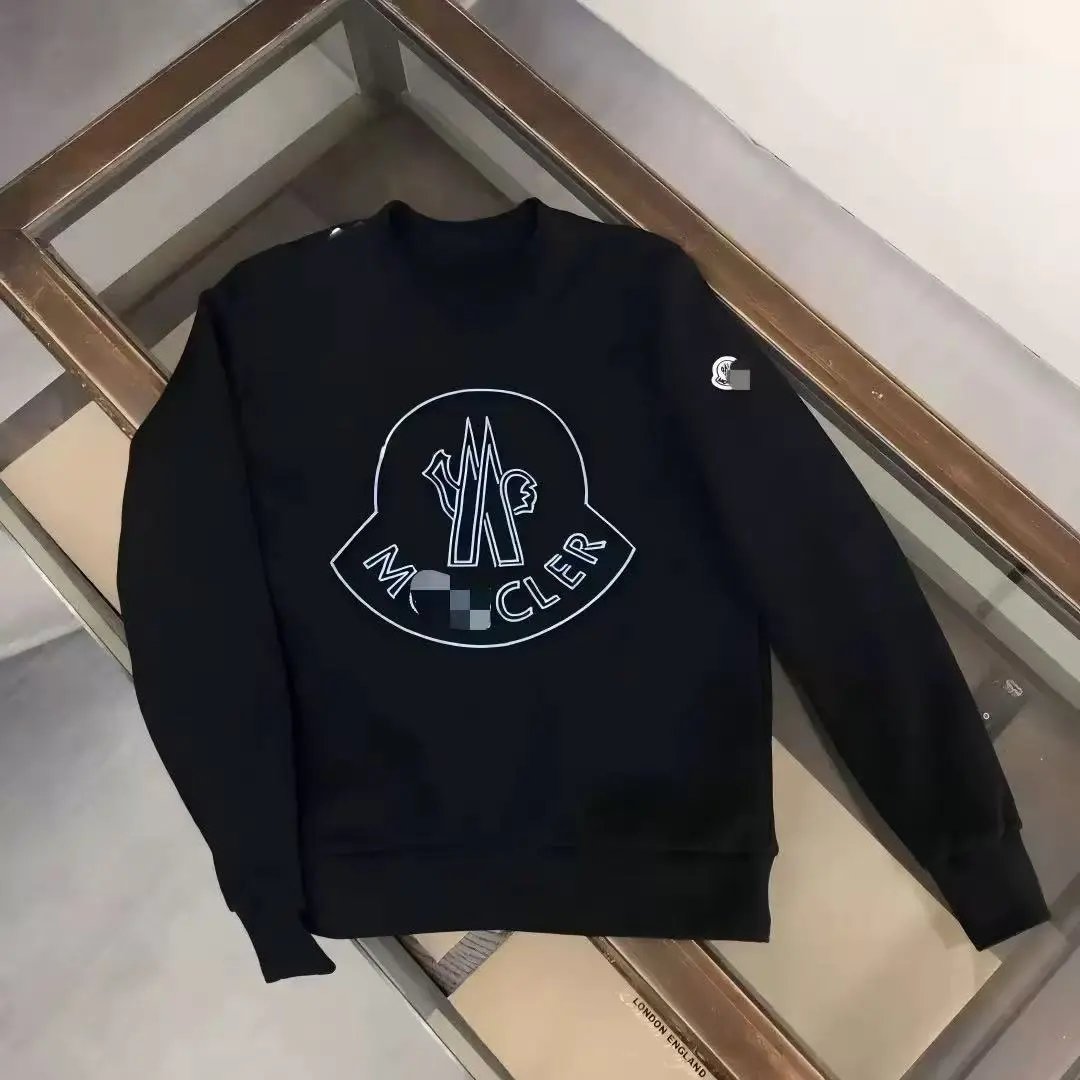 Moncler Knitwear Crewneck knit sweater with logo patch — M Crewneck sweatshirt-06
