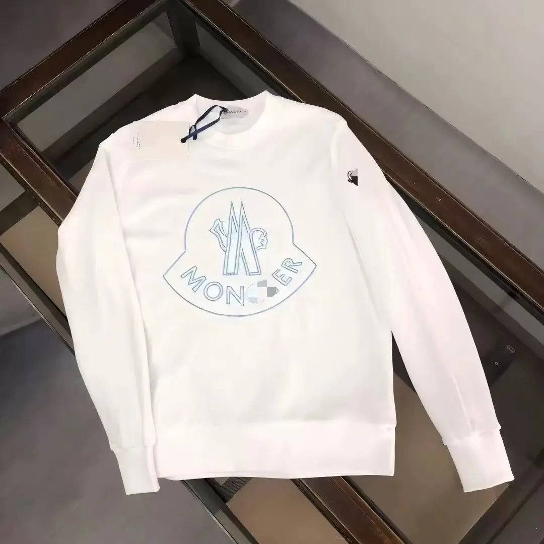 Moncler Knitwear Crewneck knit sweater with logo patch — M Crewneck sweatshirt-07