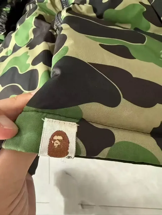A BATHING APE Down Jackets Shark Face Camo Puffer Jacket product detail image 6