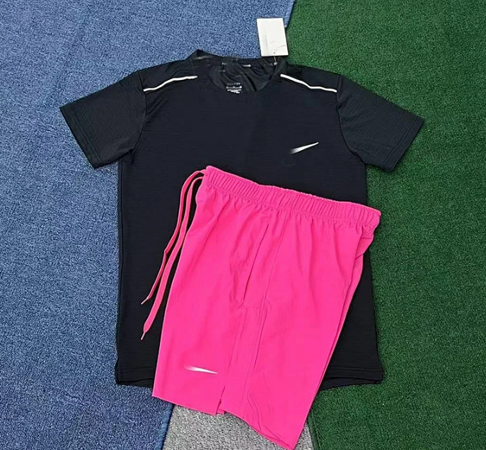 Crystal Stripe Short Sleeve Black + D218 Pink