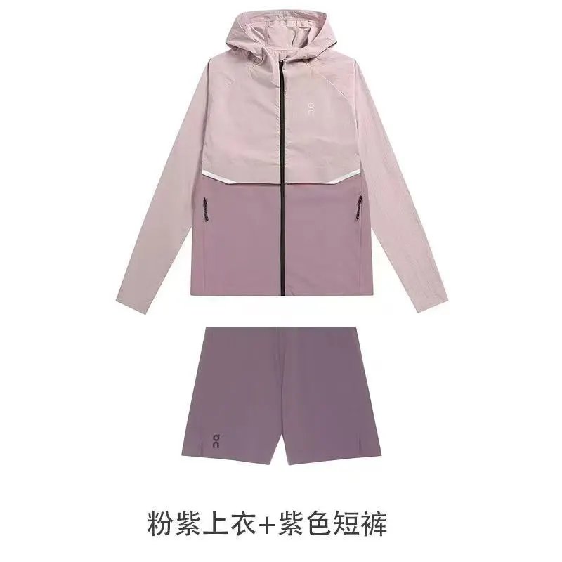 Pink purple top+purple shorts