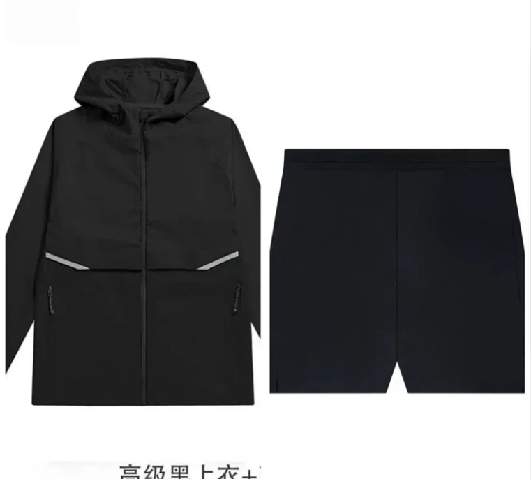 Black jacket+black shorts