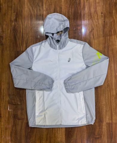 Grey and white color blocked jacket