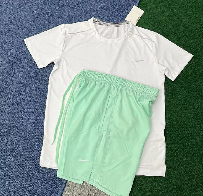 Crystal Stripe Short Sleeve White + D218 Green