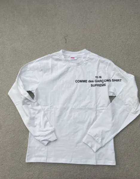 Supreme x Comme des Garçons Shirt Long Sleeve Tee White T-Shirts - 1