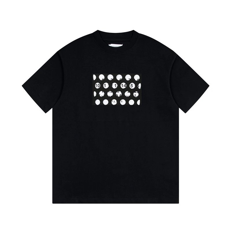 Maison Margiela Graphic Print Black White Beige Oversized T-Shirt