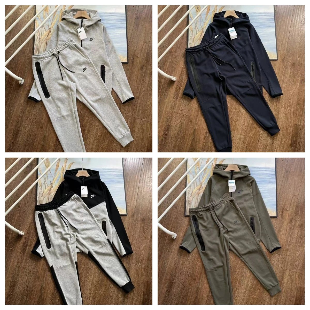 Sports suit men's knitted casual hooded cardigan sweatshirt sweatshirt sweatpants